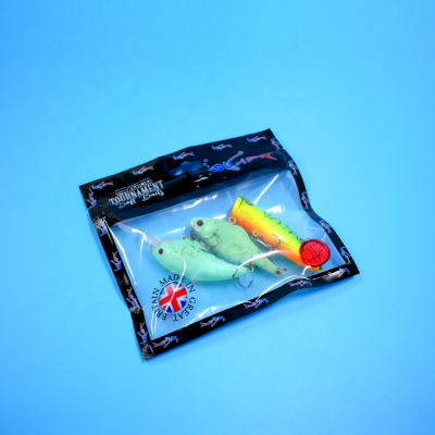 transparent customizable printed logo tourment fish bait soft packaging bag with eruo slot